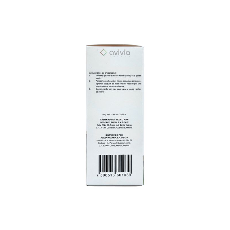 Fosfomicina Supension 250 mg / 5 mL Frasco con 120 mL