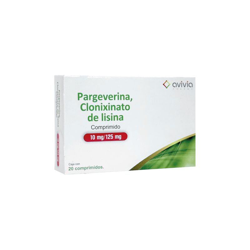 Pargeverina 10 mg Clonixinato de Lisina 125 mg 20 Comprimidos