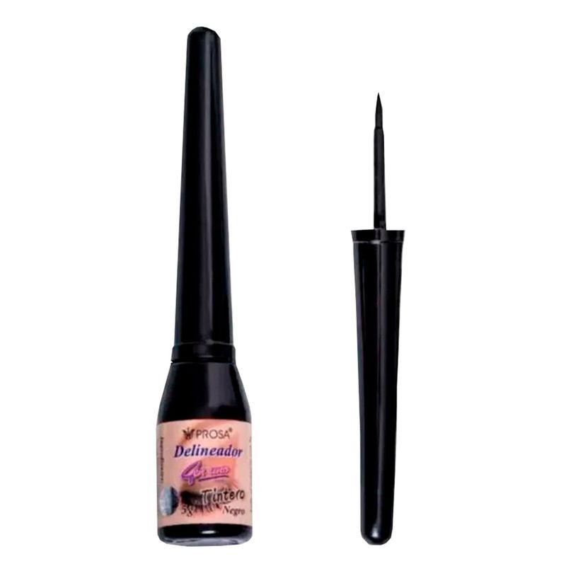 Delineador Tintero Liquido Porsa 4 en 1 Negro 1 Pieza