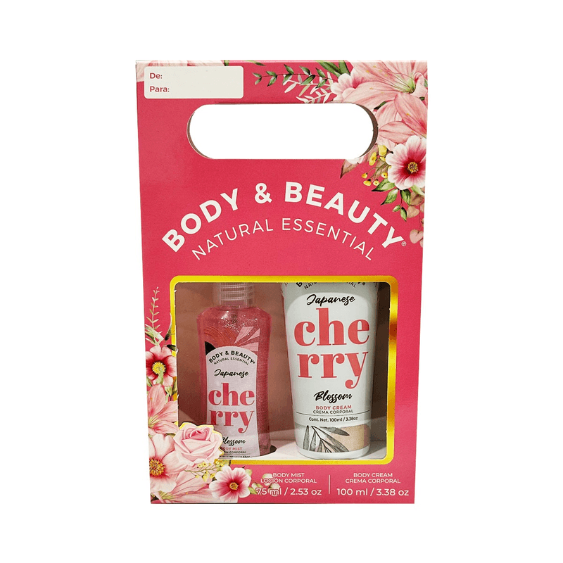 Set Cherry Blossom Body & Beauty Natural Essential Crema + Locion 2 Piezas