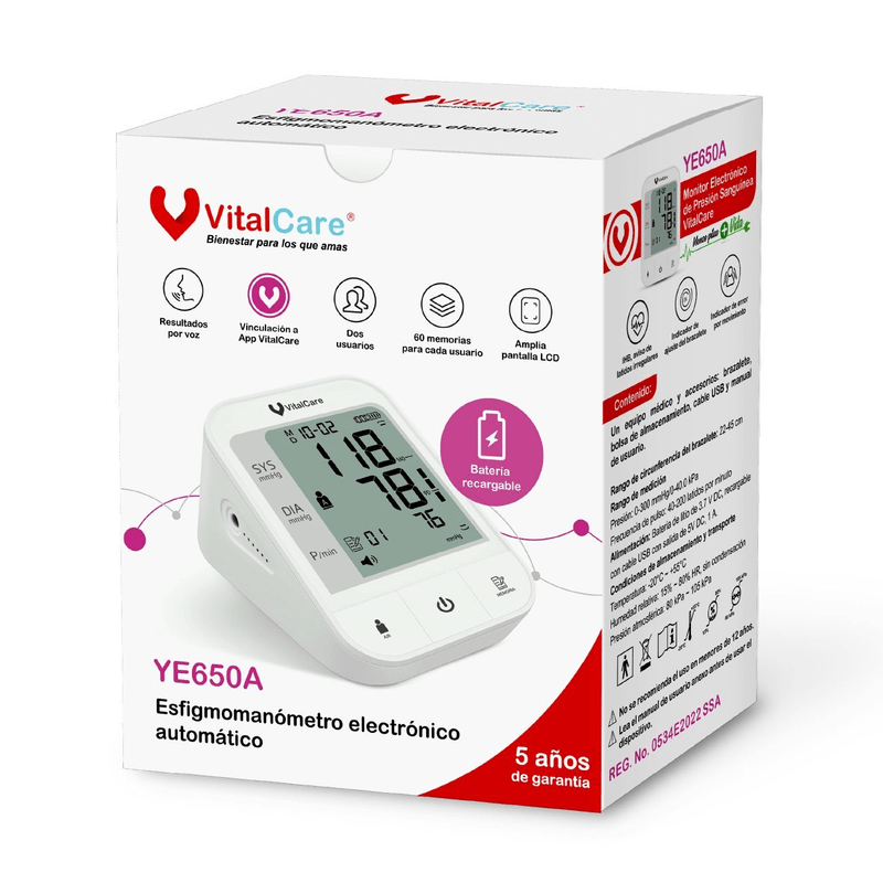 Baumanometro Digital de Brazo Vital Care YE2620B 1 Pieza