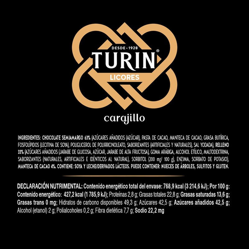 Chocolate Turin Licores Carajillo 180 g