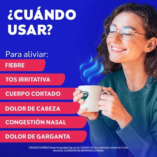Vick Pyrena-44 Sabor Miel-Limon 5 Sobres - Farmacias Klyns