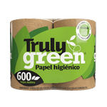 Higienico Truly Green 600 Hojas Dobles 4 Rollos