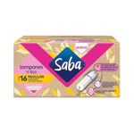 Tampones Saba Regular Sin Aplicador Flujo Moderado con 16 Piezas