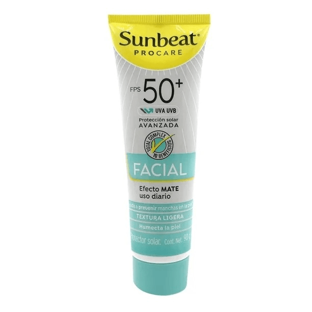 Protector Solar Sunbeat Facial FPS50+ Efecto Mate 90 g